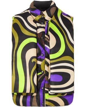 PUCCI Scarf-Style Quilted Printed Vest - Multicolour