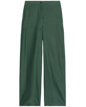 iBlues Silk-Blend Muslin Trousers - Green