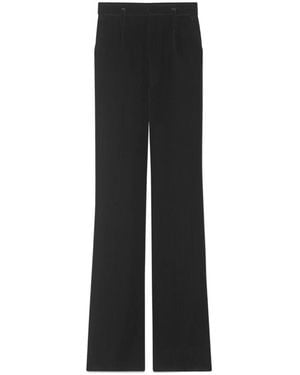 Saint Laurent High Waist Velvet Pants - Black