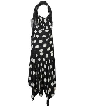 Junya Watanabe Polka Dot Printed Halterneck Dress - Black