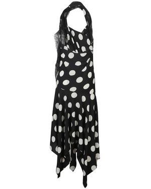 Junya Watanabe Polka Dot Printed Halterneck Dress - Black
