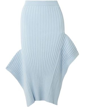 Stella McCartney Asymmetrical Ribbed Midi Skirt - Blue