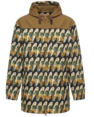 Gucci Graphic Print Zip-Up Coat - Green