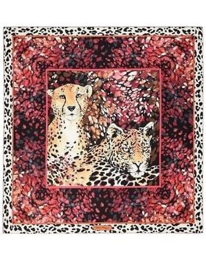 Ferragamo Printed Silk Scarf - Red