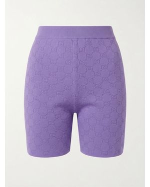 Gucci Monogram Knit Shorts - Purple