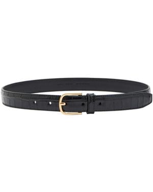 TOTEME Crocodile Pattern Leather Belt - White