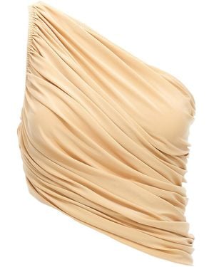 Norma Kamali Draped One-Shoulder Top - Natural