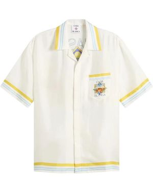 CASABLANCA Campcollar Shortsleeve Shirt - White