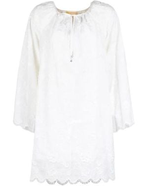 Michael Kors Michael Floral Embroidered Voile Dress - White