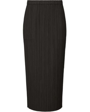 Pleats Please Issey Miyake Pleated Midi Skirt - Black