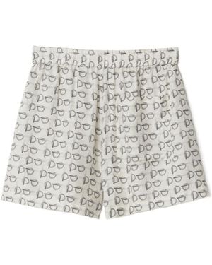 Burberry Drawstring All-Over Printed Shorts - Gray