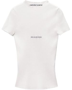 Alexander Wang Ribbed Short-Sleeved T-Shirt - White