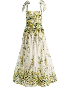 Alice + Olivia Alice Olivia Haven Floral-Printed Maxi Dress - White