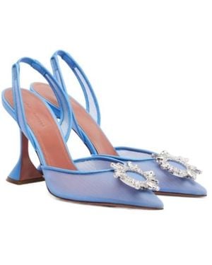 AMINA MUADDI Crystal Pointed-Toe High Heels - Blue