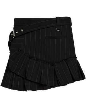 Isabel Marant Striped Pleated Skirt - Black
