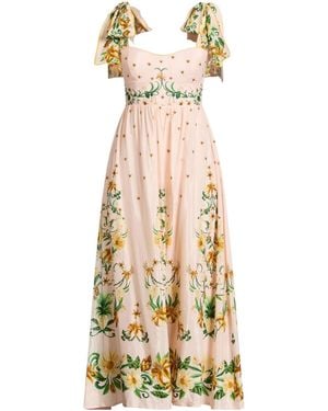 FARM Rio Floral Print Slip Dress - Metallic