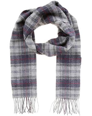 Barbour Checked Tassel Scarf - Blue