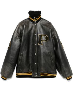 Prada Leather Bomber Jacket - Black