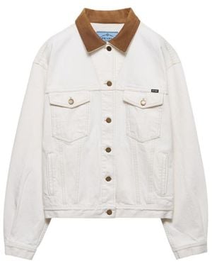Prada Old Denim Blouson Jacket - White