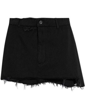 Balenciaga Distressed Mini Skirt - Black