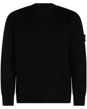 Stone Island Crew Neck Knitted Jumper - Black