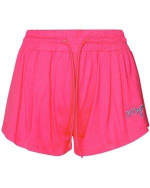 MSGM Logo Embroidered Drawstring Shorts - Pink
