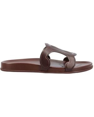 Celine Round Toe Slippers - Brown