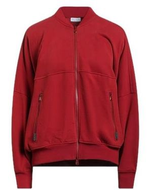 Brunello Cucinelli Solid Long Sleeve Sweatshirt - Red