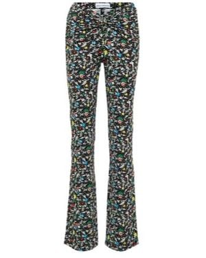 Rabanne Printed High-Rise Crêpe Pants - Gray