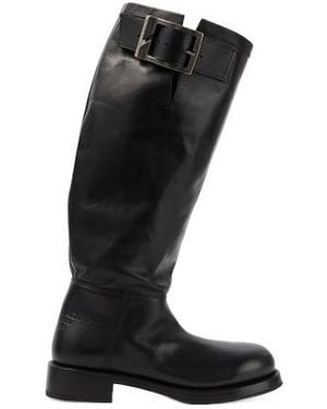 Balenciaga Leather Knee-High Boots - Black