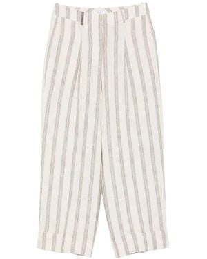 Peserico Striped Trousers - White