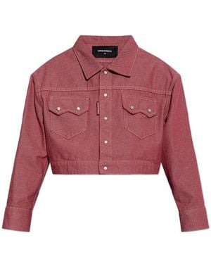 DSquared² Oversized Denim Jacket - Red
