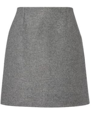 Carolina Herrera Mélange Virgin Wool Miniskirt - Gray