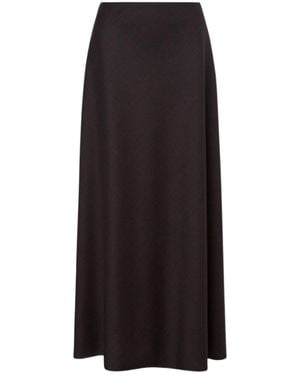 Alberta Ferretti Dark High-Waisted Midi Skirt - Black