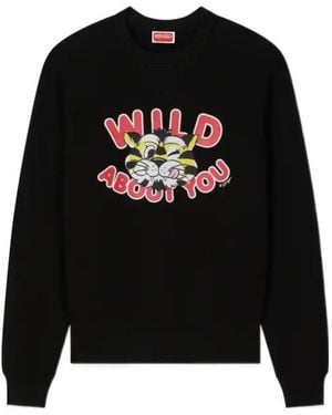 KENZO Wild Tiger Printed Crewneck Sweatshirt - Black
