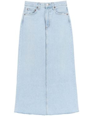Agolde Belt Loop Denim Skirt - Blue