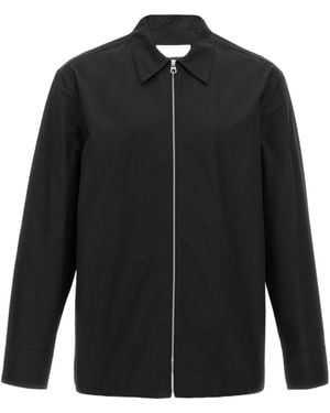 Jil Sander Long Sleeved Zip-Up Shirt - Black
