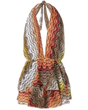 Missoni Ruffled Zig-Zag Mini Dress - Multicolor