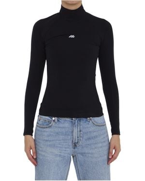 Balenciaga High-Neck Activewear Top - Blue