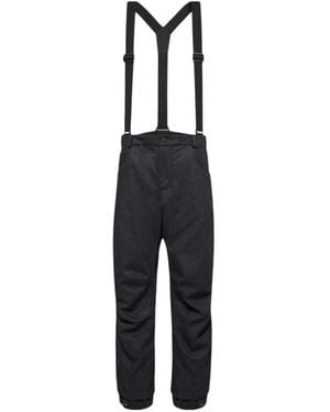 Moncler Wool Denim Ski Bib - Blue