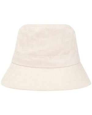 Gcds Monogram Drawstring Bucket Hat - White