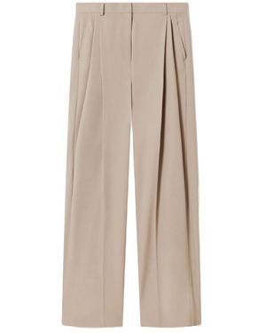 Stella McCartney Pleated Wide-Leg Trousers - Natural