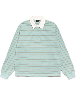 Stussy Striped Rugby Shirt - Blue
