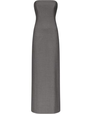 Loulou de Saison Shilo Strapless Bustier Midi Dress - Gray