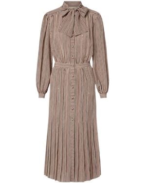 Valentino Long-Sleeved Dress - Brown
