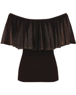 Zimmermann Valiant Metallic Frill Top - Black