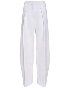 Jacquemus Le Pantalon Ovalo High-Rise Slacks - White