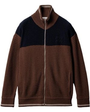 Miu Miu Cashmere Zip-Up Cardigan - Brown