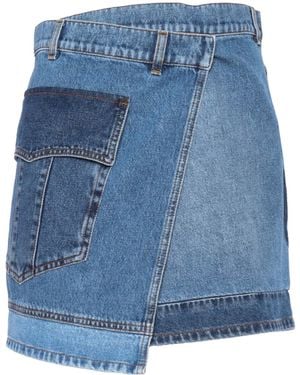 Philosophy Di Lorenzo Serafini Jeans-Style Wraparound Mini Skirt - Blue