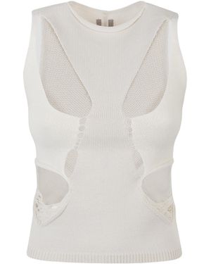 Rick Owens Knitted Vest Top - White
